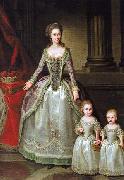 German Hilaire Edgar Portrait of Anna Charlotte Dorothea von Medem with daughters Wilhelmine and Pauline oil painting artist